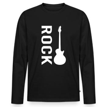 E Guitar Rock - Men's Premium Organic Long Sleeve Shirt - black - Front - Nico (187cm)