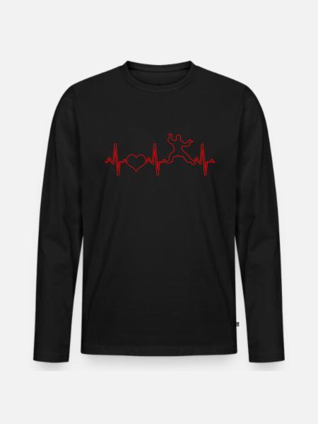 Kampfsport Karate Herzschlag - Männer Premium Bio Langarmshirt - Schwarz
