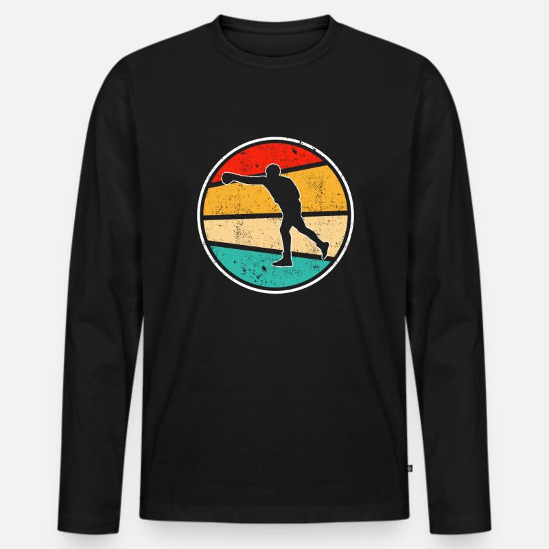 Boxen Retro Logo - Männer Premium Bio Langarmshirt - Schwarz