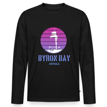 Lighthouse Byron Bay Australia 420 Hippie Trip - Men's Premium Organic Long Sleeve Shirt - black - Front - Nico (187cm)