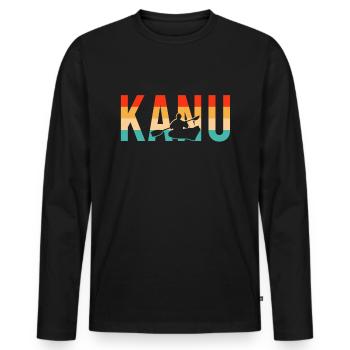Kanu fahren - Männer Premium Bio Langarmshirt - Schwarz - Vorne - Nico (187cm)