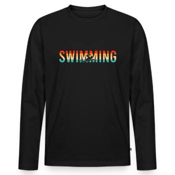 Swimming swimming retro - Men's Premium Organic Long Sleeve Shirt - black - Front - Nico (187cm)