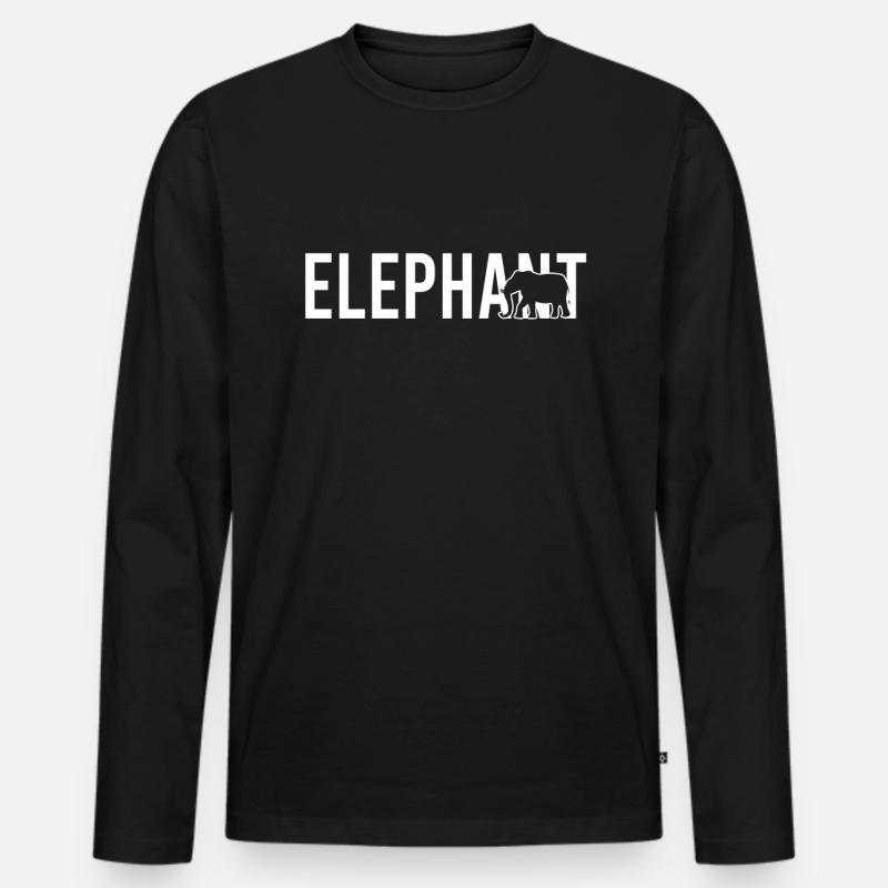 Elefant elephant - Männer Premium Bio Langarmshirt - Schwarz