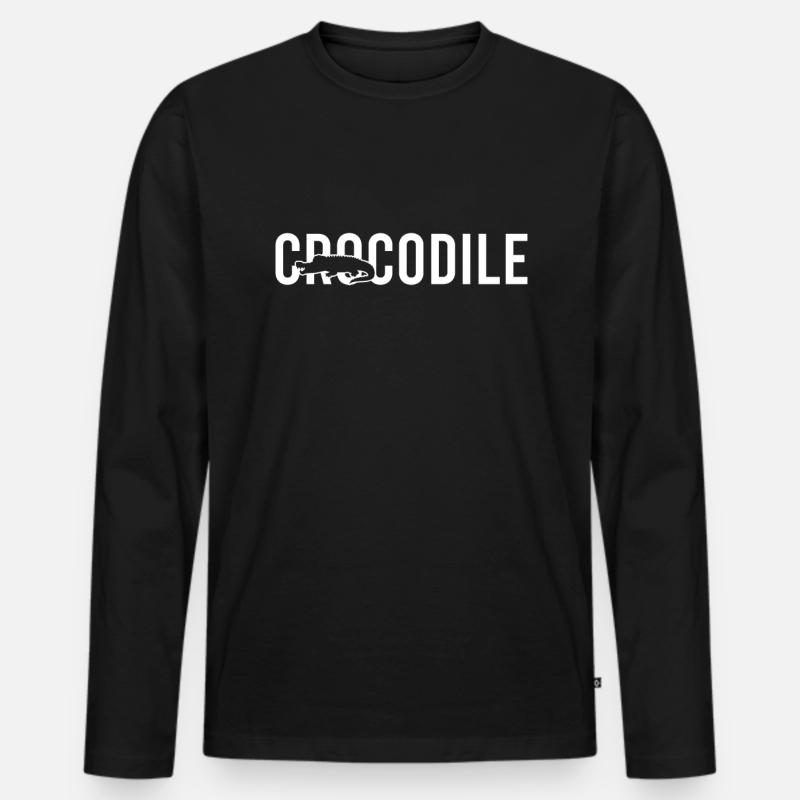 Krokodil crocodile - Männer Premium Bio Langarmshirt - Schwarz