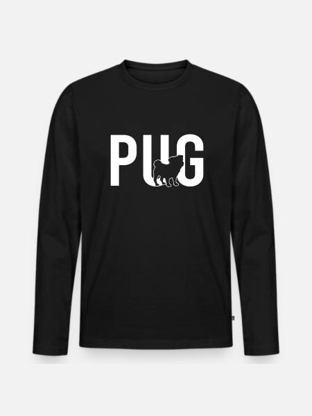 Pug pug - Men's Premium Organic Long Sleeve Shirt - black