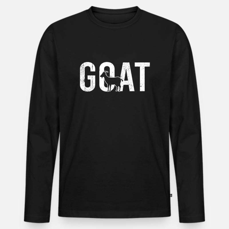 Ziege Goat - Männer Premium Bio Langarmshirt - Schwarz