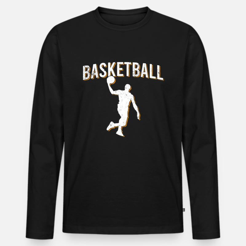 Basketball - Männer Premium Bio Langarmshirt - Schwarz