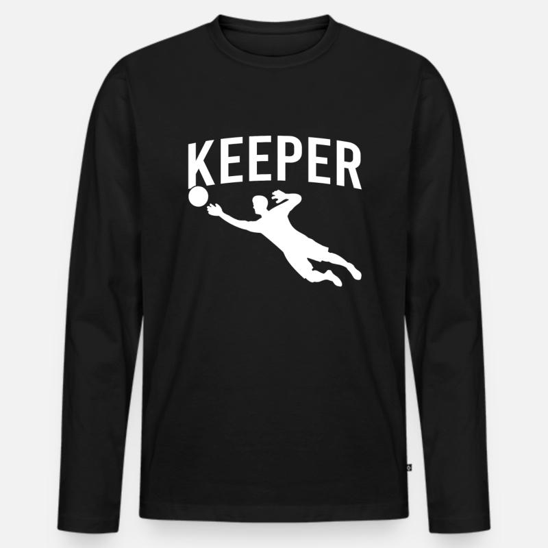 Torwart Keeper - Männer Premium Bio Langarmshirt - Schwarz