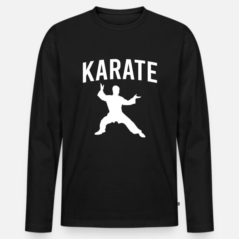 Karate - Männer Premium Bio Langarmshirt - Schwarz
