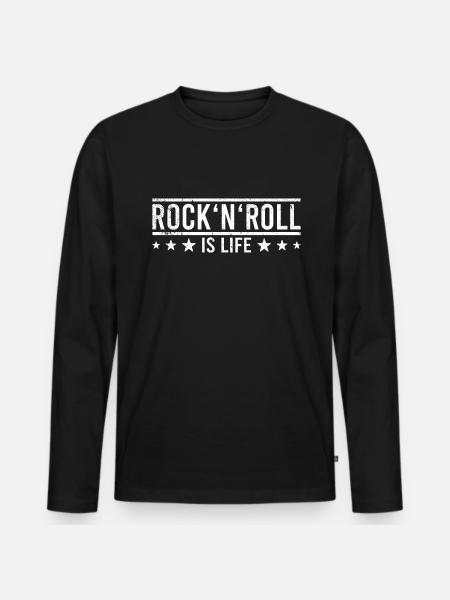 Rock n Roll - Men's Premium Organic Long Sleeve Shirt - black