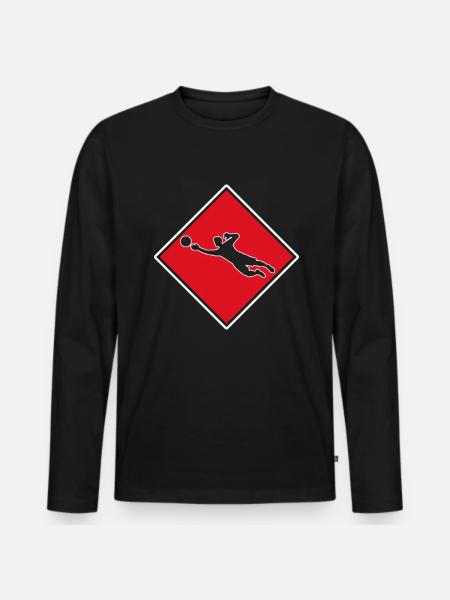 Fußball Keeper Logo - Männer Premium Bio Langarmshirt - Schwarz
