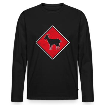 Goat Logo - Men's Premium Organic Long Sleeve Shirt - black - Front - Nico (187cm)