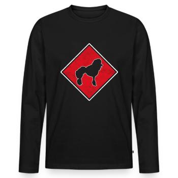 Poodle Logo - Men's Premium Organic Long Sleeve Shirt - black - Front - Nico (187cm)