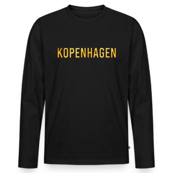 Copenhague - T-shirt manches longues Premium bio Homme - noir - Devant - Nico (187cm)