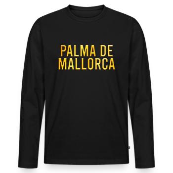 Majorca - Men's Premium Organic Long Sleeve Shirt - black - Front - Nico (187cm)