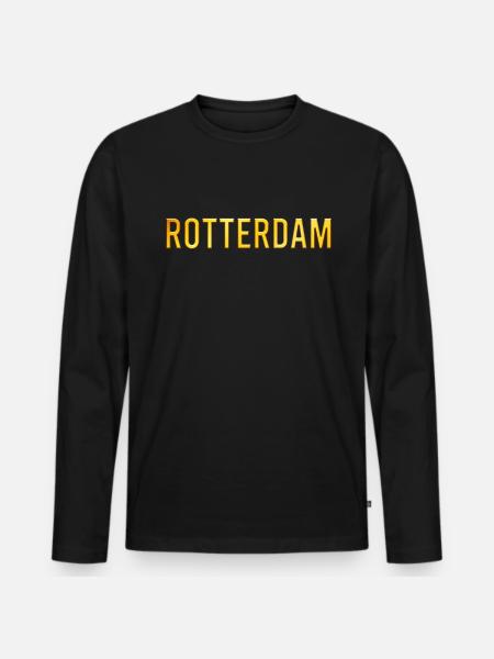 Rotterdam - Men's Premium Organic Long Sleeve Shirt - black