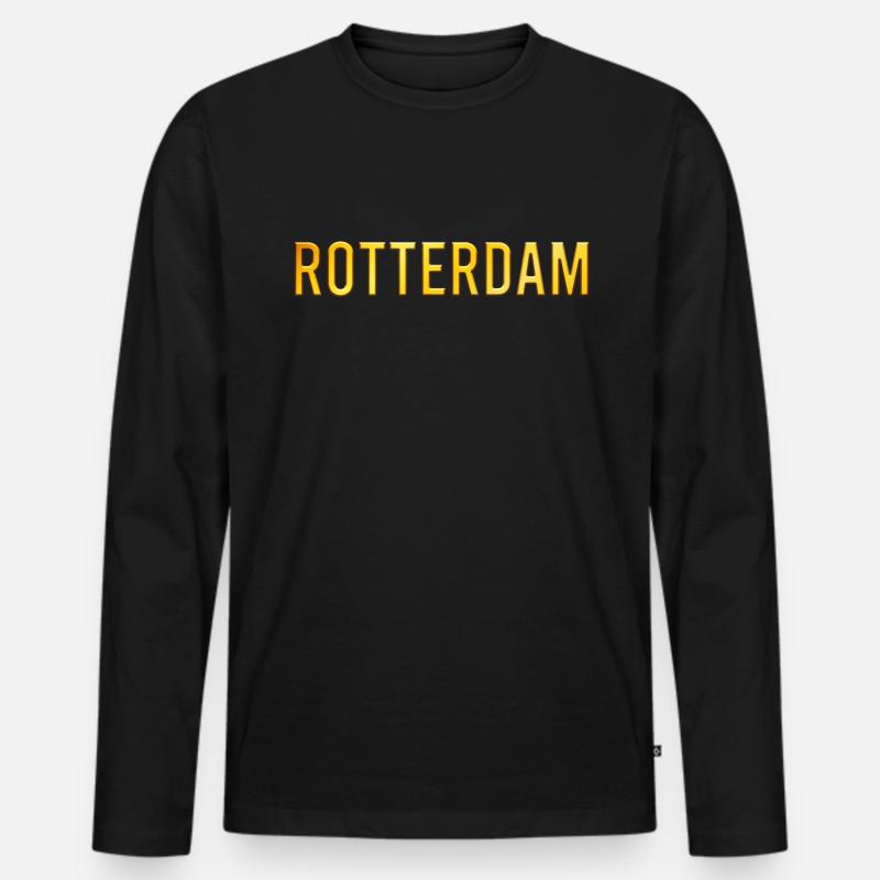 Rotterdam - Männer Premium Bio Langarmshirt - Schwarz