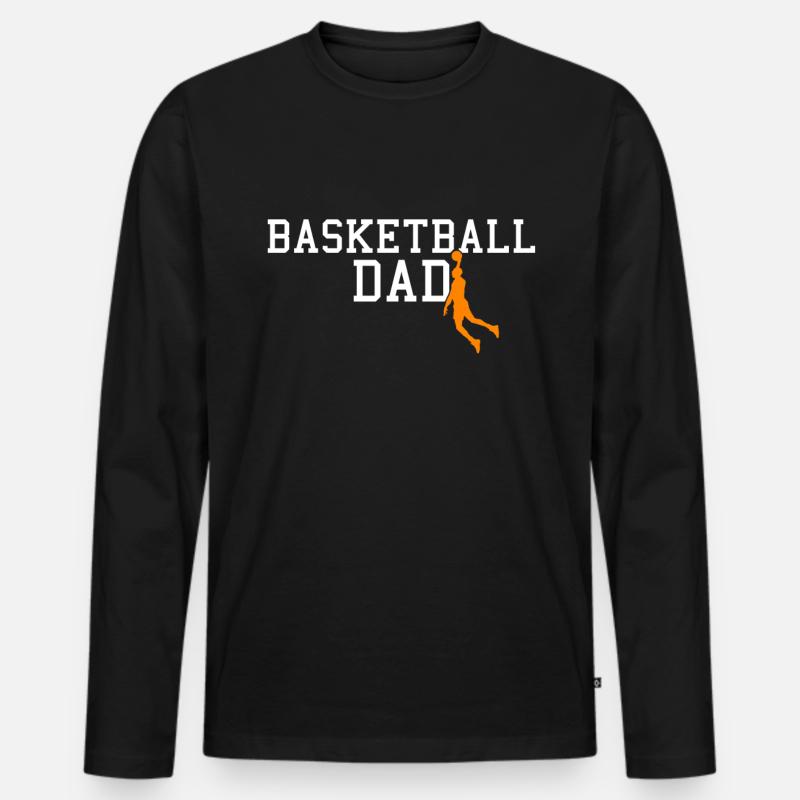 basketball dad - Männer Premium Bio Langarmshirt - Schwarz