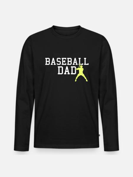 baseball dad - Men's Premium Organic Long Sleeve Shirt - black