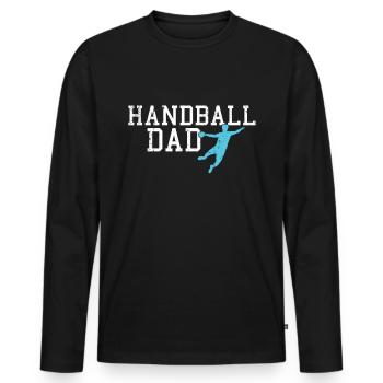 handball dad - Men's Premium Organic Long Sleeve Shirt - black - Front - Nico (187cm)