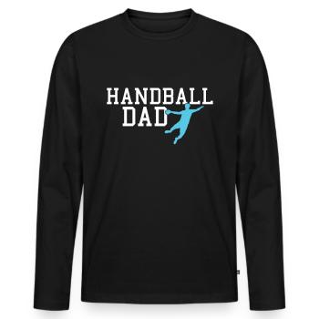 handball dad - Men's Premium Organic Long Sleeve Shirt - black - Front - Nico (187cm)