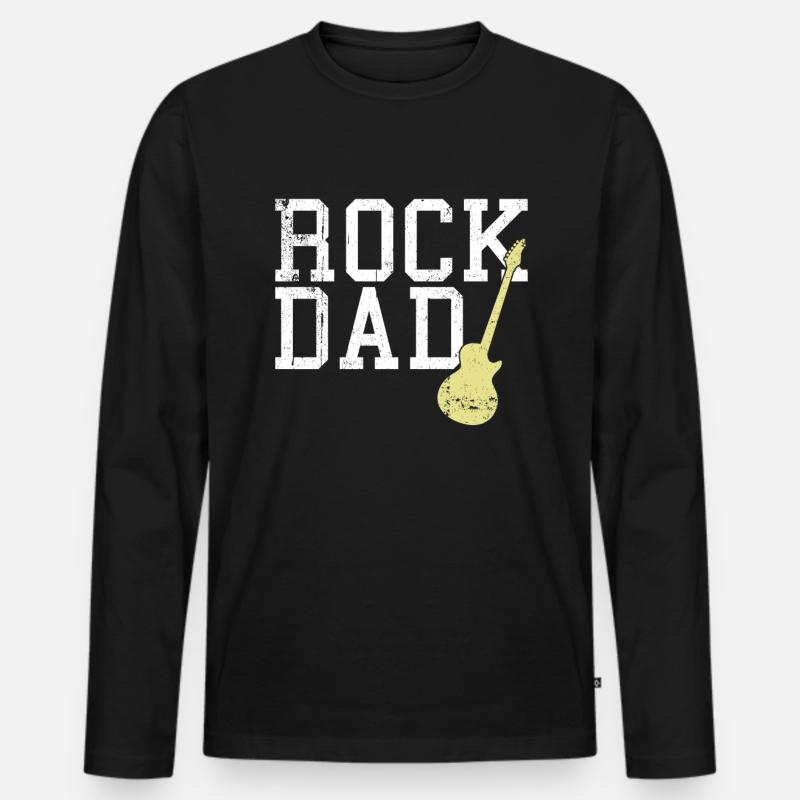 rock dad - Männer Premium Bio Langarmshirt - Schwarz