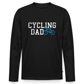 cycling dad - Männer Premium Bio Langarmshirt - Schwarz - Vorne - Nico (187cm)