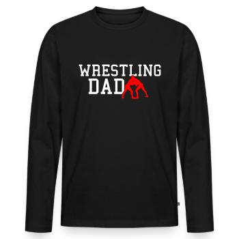 wrestling dad - Men's Premium Organic Long Sleeve Shirt - black - Front - Nico (187cm)