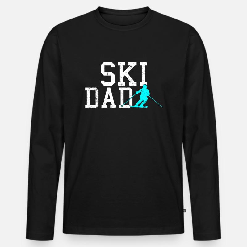 ski dad - Männer Premium Bio Langarmshirt - Schwarz