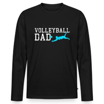 Papa volley-ball - T-shirt manches longues Premium bio Homme - noir - Devant - Nico (187cm)