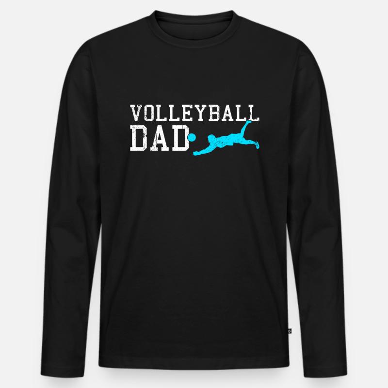 Volleyball dad - Männer Premium Bio Langarmshirt - Schwarz