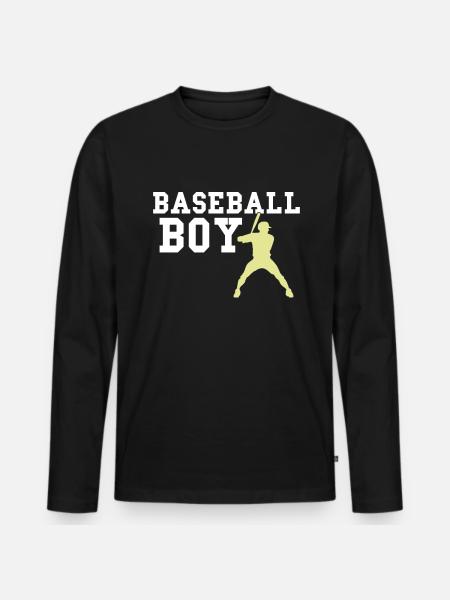 baseball boy - Men's Premium Organic Long Sleeve Shirt - black