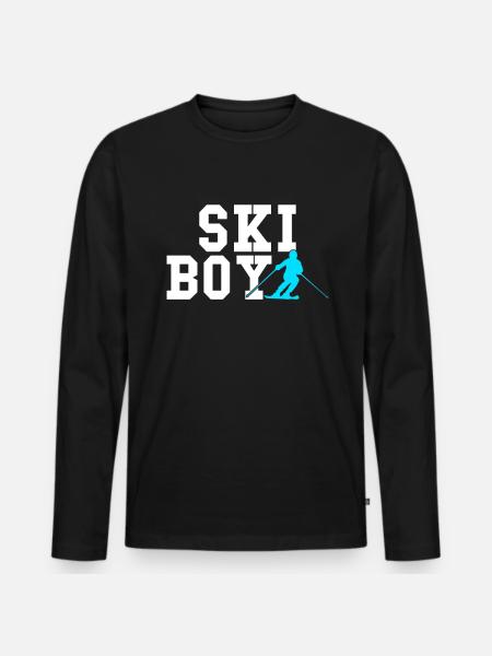 ski boy - Men's Premium Organic Long Sleeve Shirt - black