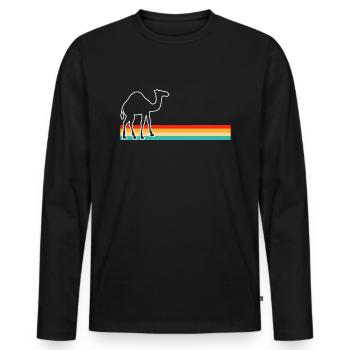 Dromedar Retro - Männer Premium Bio Langarmshirt - Schwarz - Vorne - Nico (187cm)