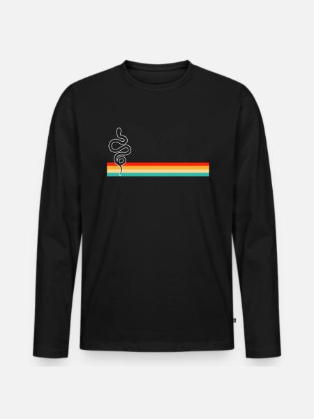 Serpent Rétro - T-shirt manches longues Premium bio Homme - noir