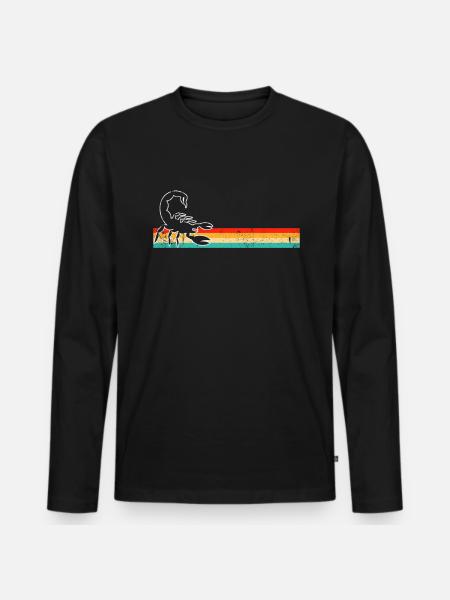 Scorpio Retro - Men's Premium Organic Long Sleeve Shirt - black