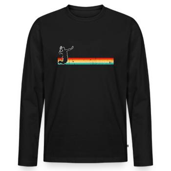 Badminton Rétro - T-shirt manches longues Premium bio Homme - noir - Devant - Nico (187cm)