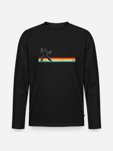 Karate Martial Arts Retro - Men's Premium Organic Long Sleeve Shirt - black
