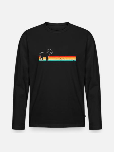 Goat Retro - Men's Premium Organic Long Sleeve Shirt - black