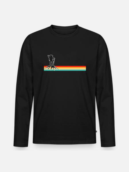 Mountaineering Retro - Men's Premium Organic Long Sleeve Shirt - black