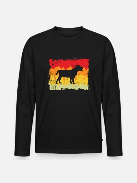 Dog Retro - Men's Premium Organic Long Sleeve Shirt - black