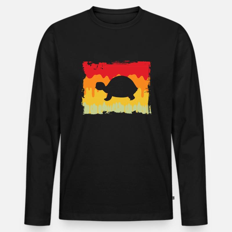 Turtle Retro - Men's Premium Organic Long Sleeve Shirt - black