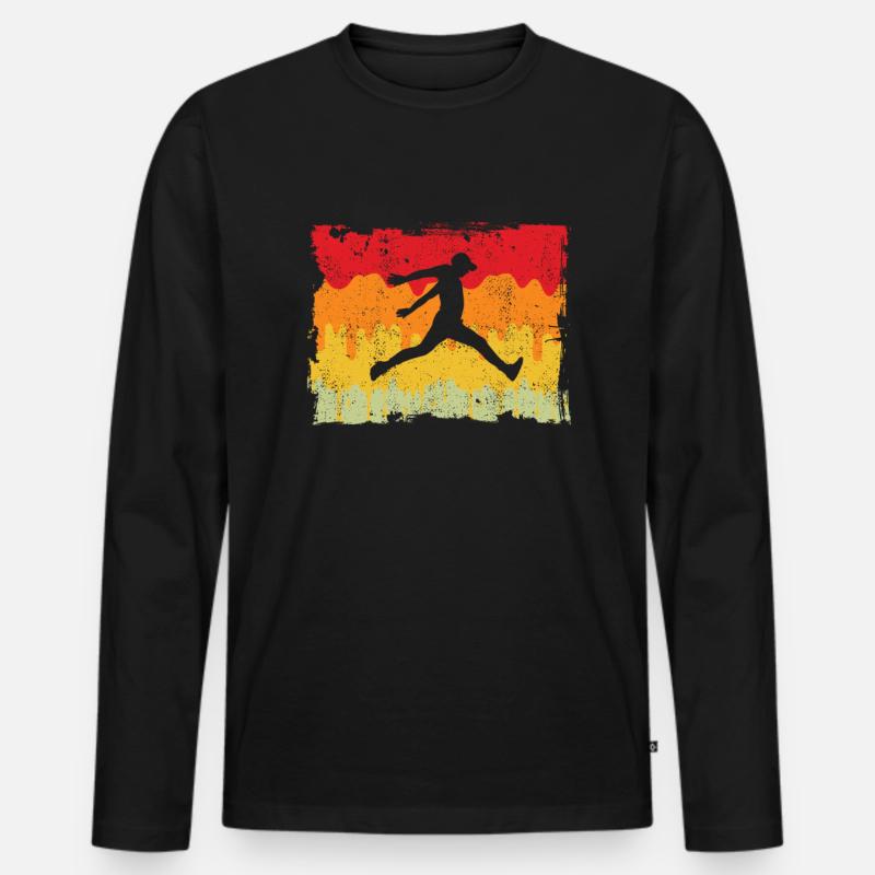 Parkour Retro - Männer Premium Bio Langarmshirt - Schwarz