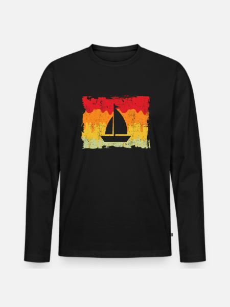 Sailing Retro - Men's Premium Organic Long Sleeve Shirt - black