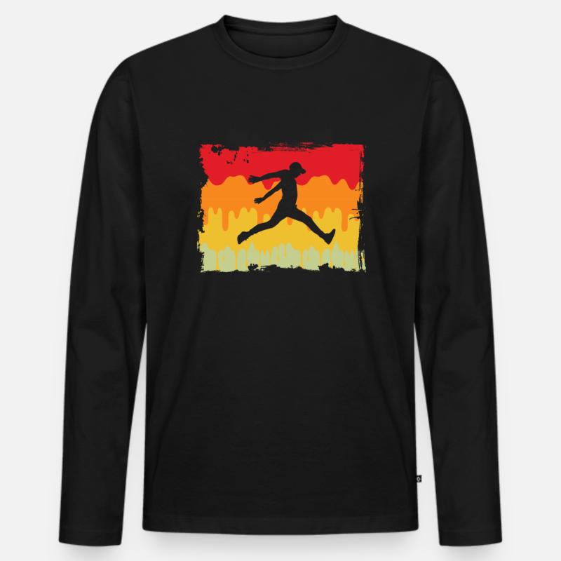 Parkour Retro - Männer Premium Bio Langarmshirt - Schwarz
