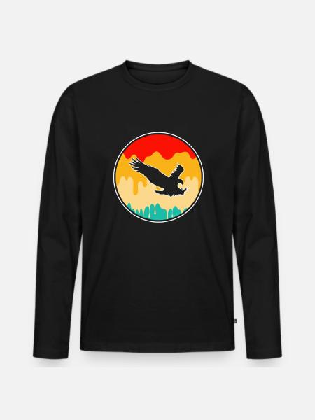 Adler Retro - Men's Premium Organic Long Sleeve Shirt - black