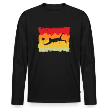 Volleyball Retro - Men's Premium Organic Long Sleeve Shirt - black - Front - Nico (187cm)