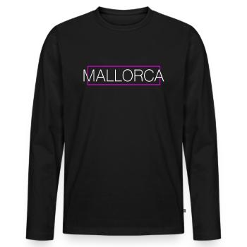 Mallorca - Männer Premium Bio Langarmshirt - Schwarz - Vorne - Nico (187cm)