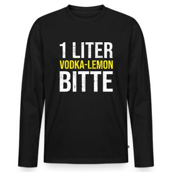 Mallorca Vodka Lemon Spruch - Männer Premium Bio Langarmshirt - Schwarz - Vorne - Nico (187cm)