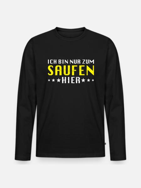 Mallorca Saufen Spruch - Männer Premium Bio Langarmshirt - Schwarz